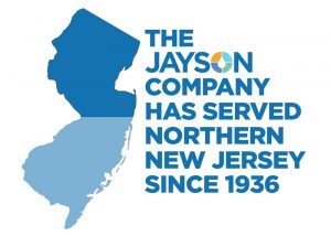 State of NJ outline with headline reading The Jayson Company has served Northern New Jersey Since 1936