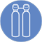 Icon showing outline illustration of water softening system tanks.
